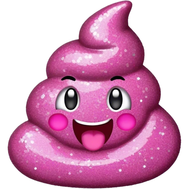 original poop rmoji pink glitter emoji