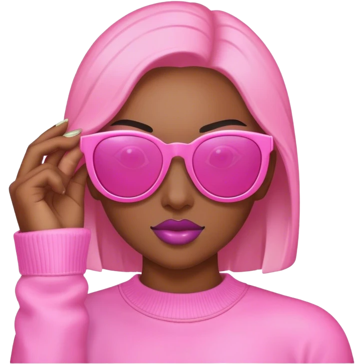 🕶️ - matrix Pink sunglasses (Neo's iconic look) emoji