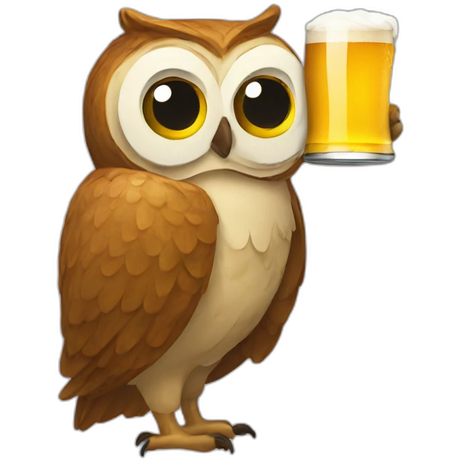 drinking beer owls emoji
