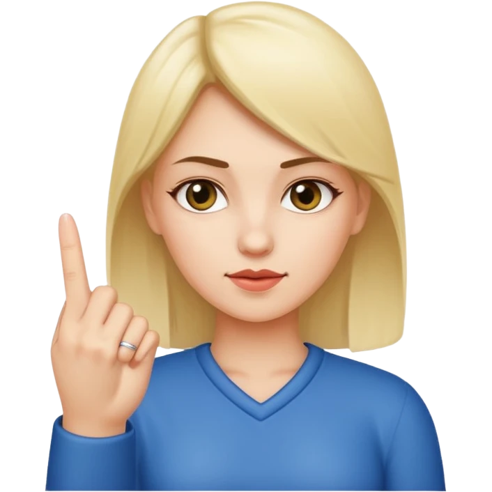 girl doing middle finger emoji
