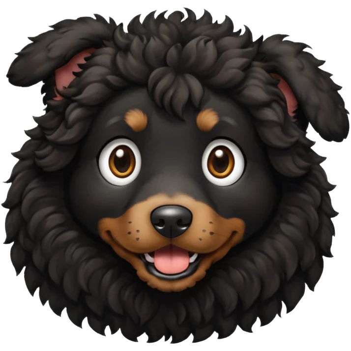 mediem black curly dog emoji