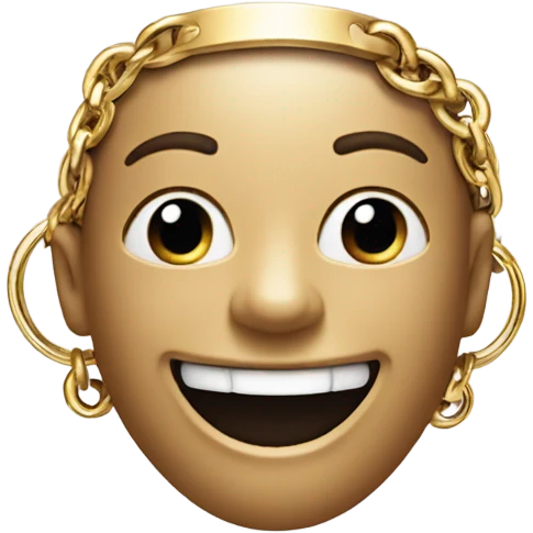 laughing cover face wear a gold bracelet emoji