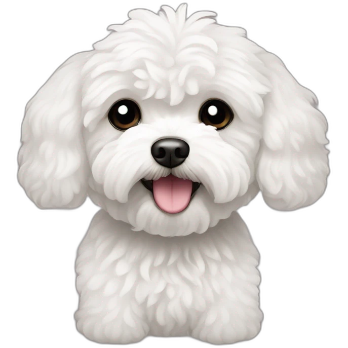 White maltipoo with black eyes  emoji