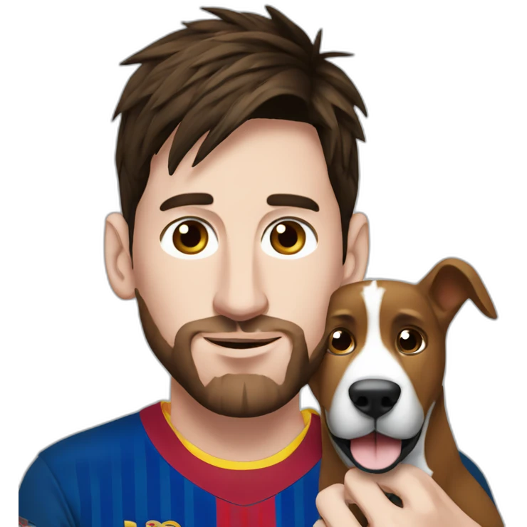 messi con un perro emoji
