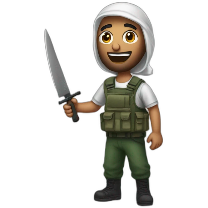 Palestina guy with knife emoji