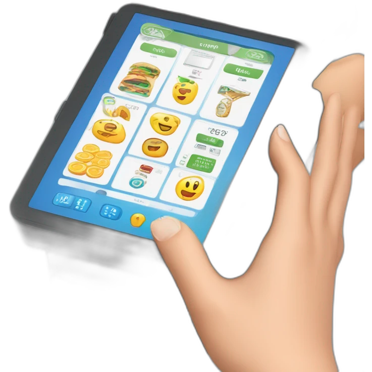 mobile payment terminal touchscreen emoji
