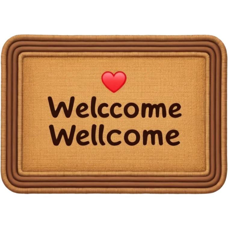 Doormat with welcome  emoji