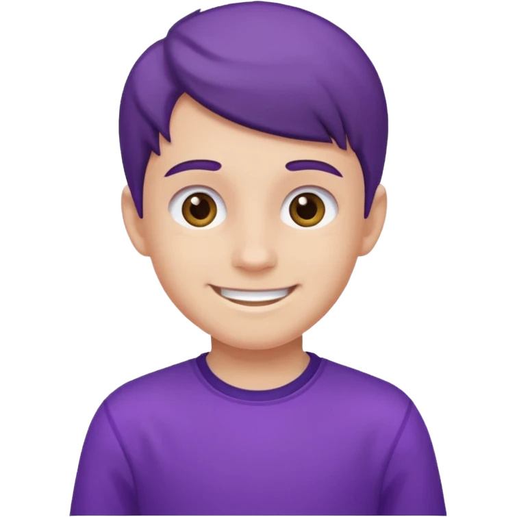 پسری با لباس بنفش emoji
