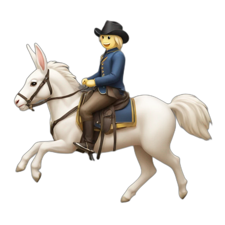 Lapin sur une cheval emoji
