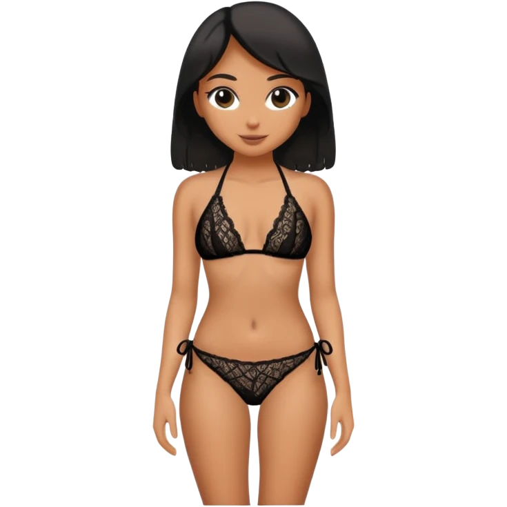 ultra realistic black lace bikini emoji