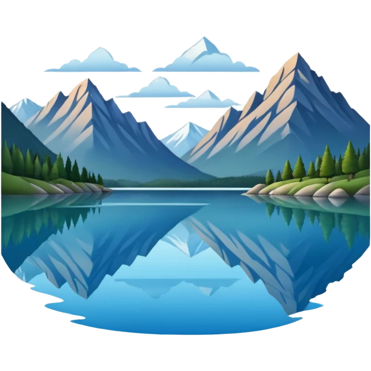 Lake with mountains  emoji
