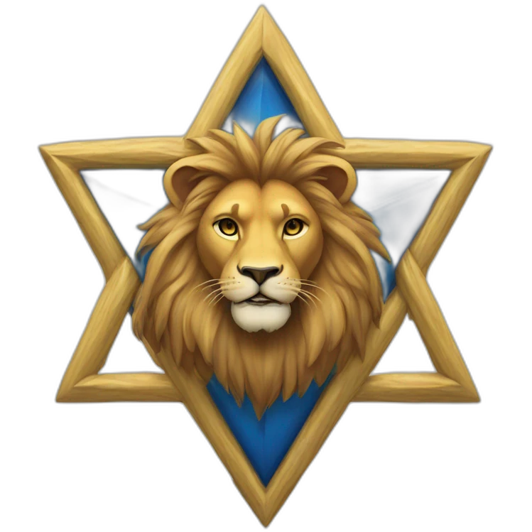 arms lion head inside a Star of David emoji