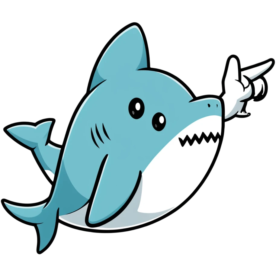 shark giving middle finger emoji