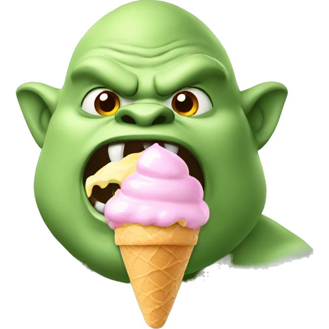 Ogre licking ice cream  emoji