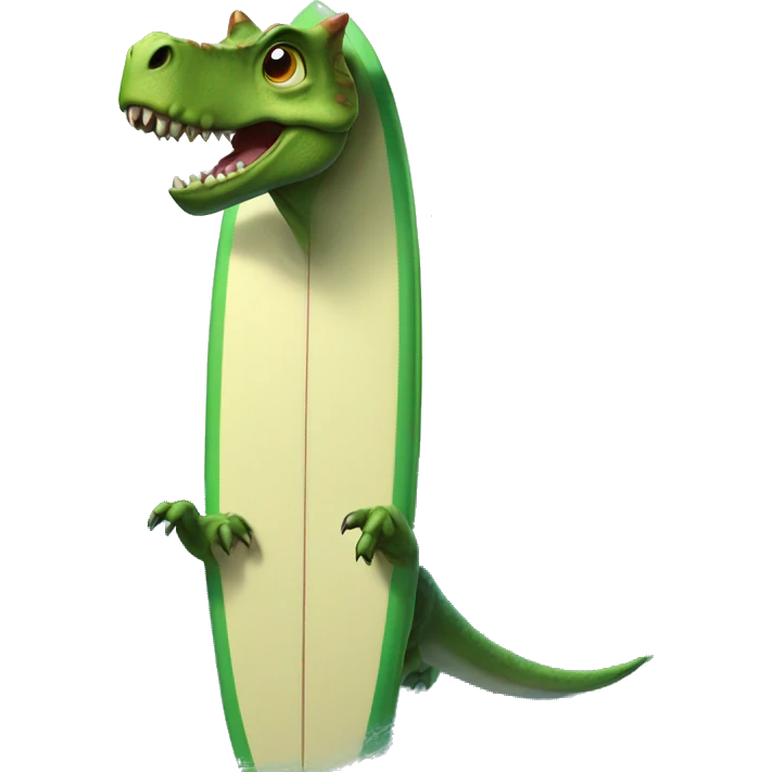 dinosaur on a surfboard emoji