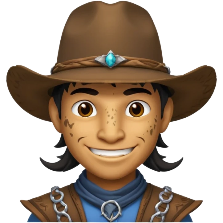 i want a dragonborn black with cowboy hat and smirk smile emoji