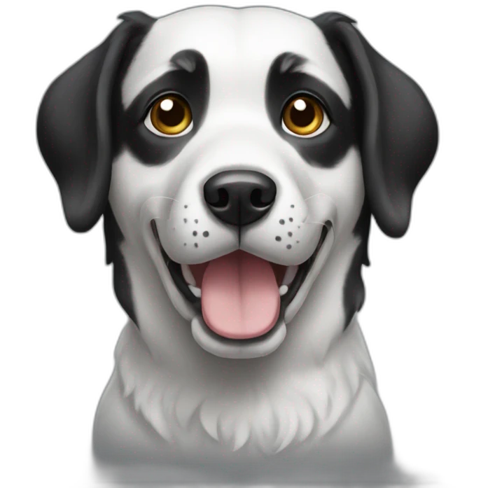 Black and White dog emoji