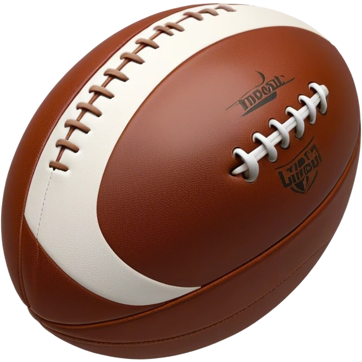Cinematic Realistic image of a rugby ball in mid-action, with dynamic motion blur and finely rendered leather textures, set against a sunlit, energetic field that underscores its robust athleticism emoji