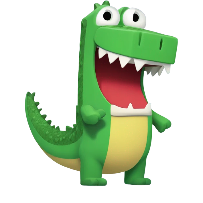 Number 3 from numberblocks fighting crocodile standing up  emoji