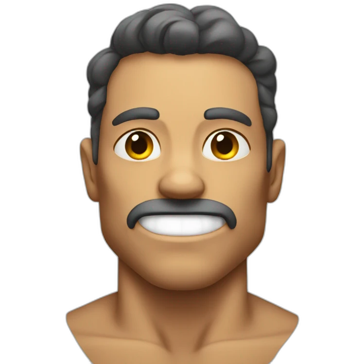 strong muscilar male face mewing emoji