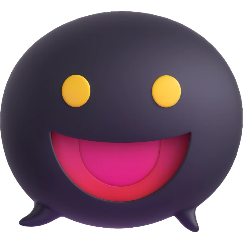 conversation bubble with a big smiley face emoji