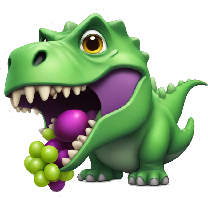 dinosaur eating grape emoji