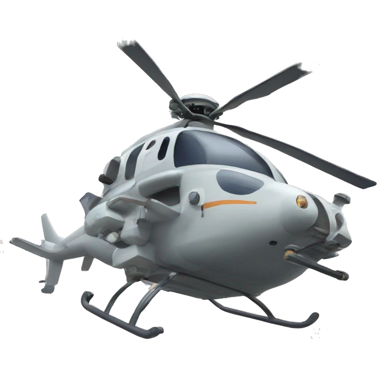Helicopter with a large vacuum hose attached to it  emoji
