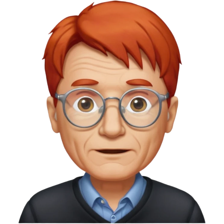 red-haired old man wearing glasses emoji