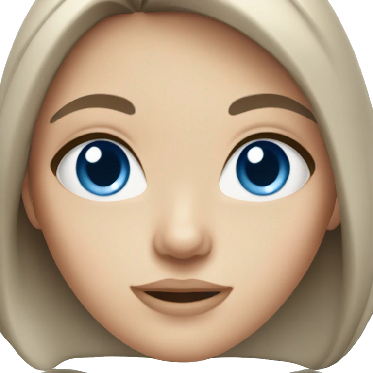 Brunette white girl with blue eyes  emoji
