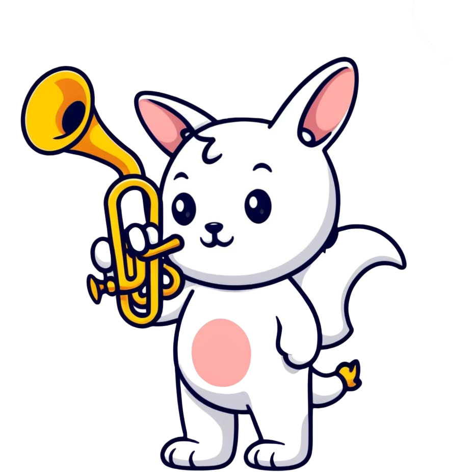 Cute creature with trumpet-shaped ears emoji