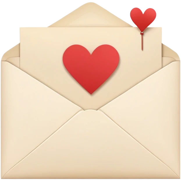 open envelope with a decorative invitation card slightly popping out, showing a heart or star icon emoji