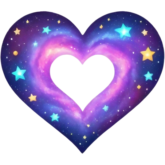 heart emoji galaxy stars emoji