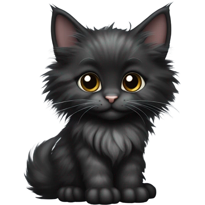Black Maine coon kitten emoji