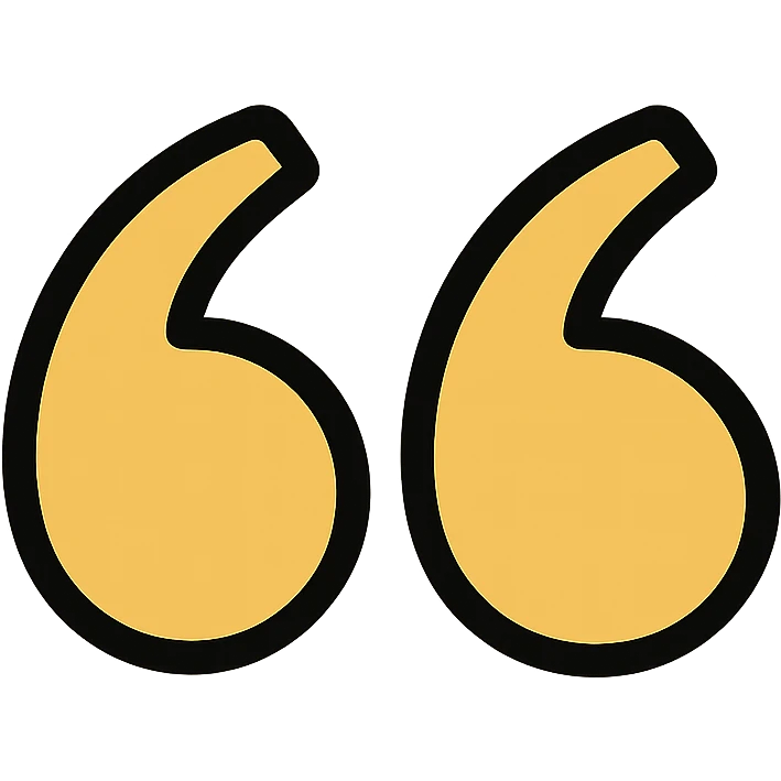 gold and black outlined icon for Quotes emoji