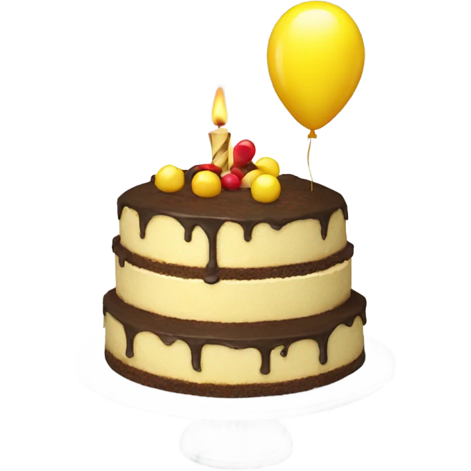 Yellow balloon cake emoji