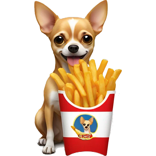 Chihuahua eating French fries emoji