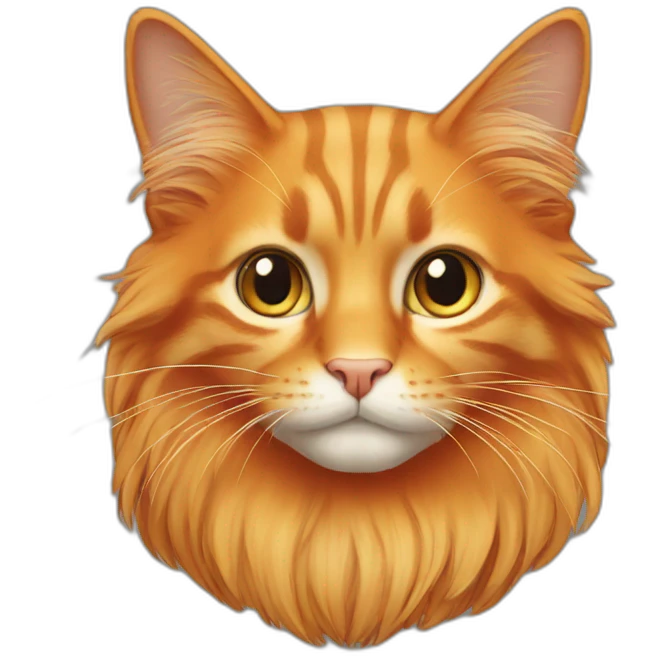 orange cat with long hair emoji