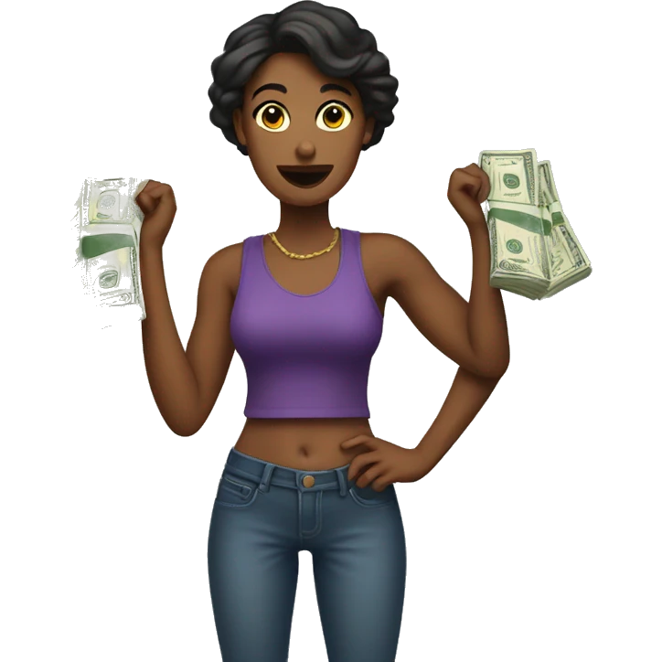 Women flexing money  emoji