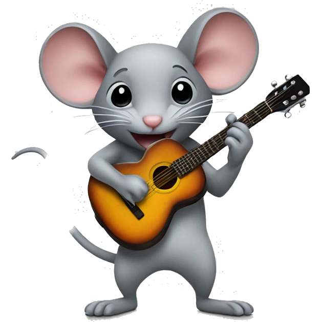 A mouse playing guitar emoji