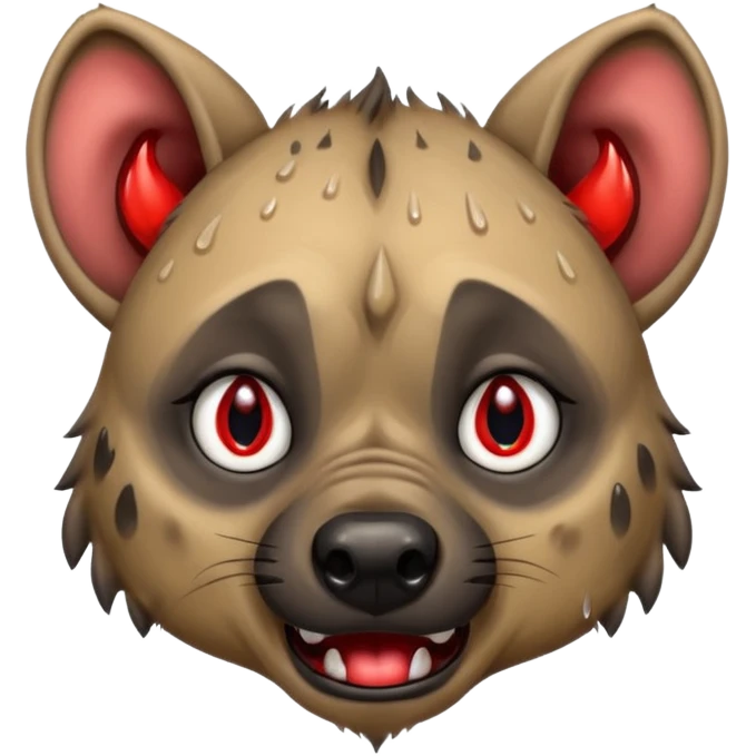 Crying hyena with red eyes on on eyeball MKAE IT CRY SUPER HARD make it cry tears emoji