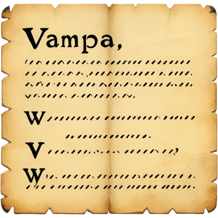 Text VAMPA written on old pergamin emoji