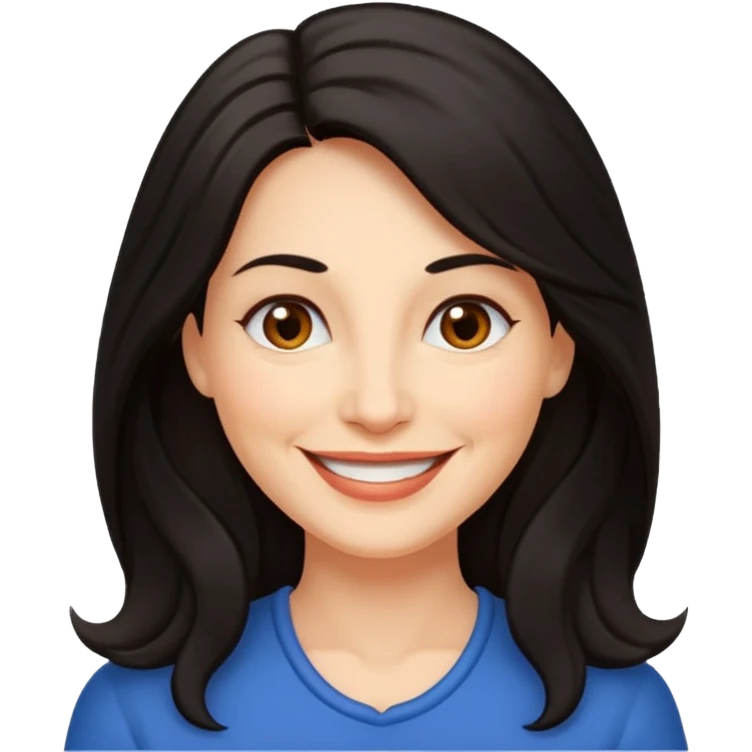 Mature woman with long dark hair emoji