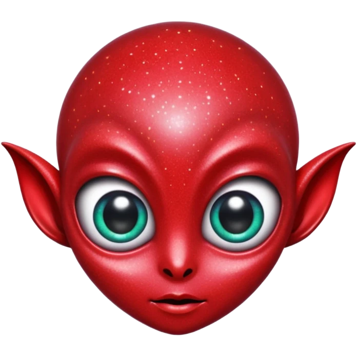 red glitter alien emoji