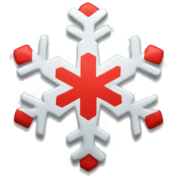 Make a snowflake with a Red Cross across it emoji