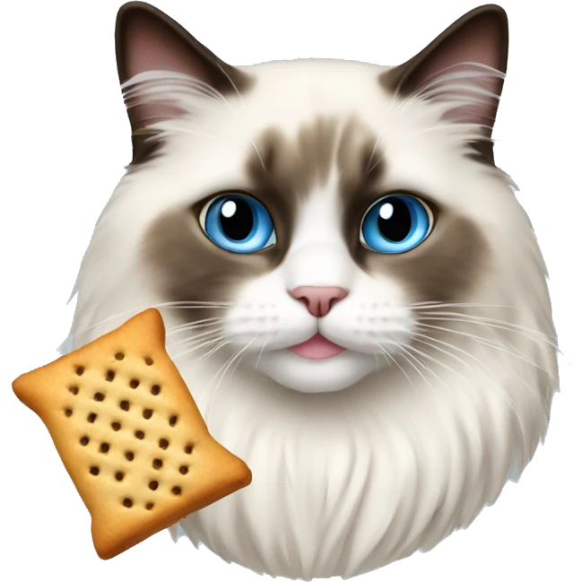 Ragdoll cat with snack emoji