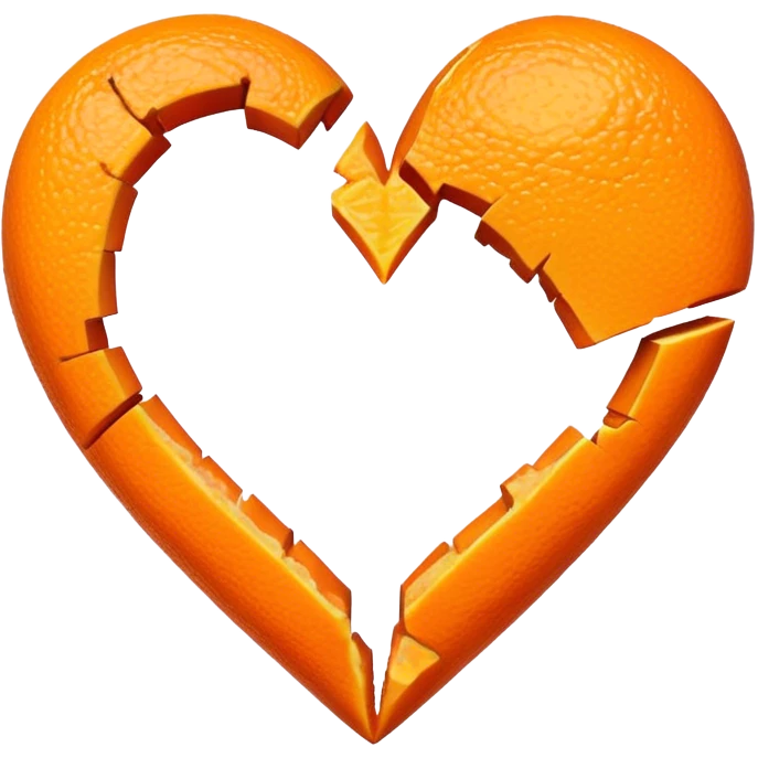 Broken orange heart  emoji