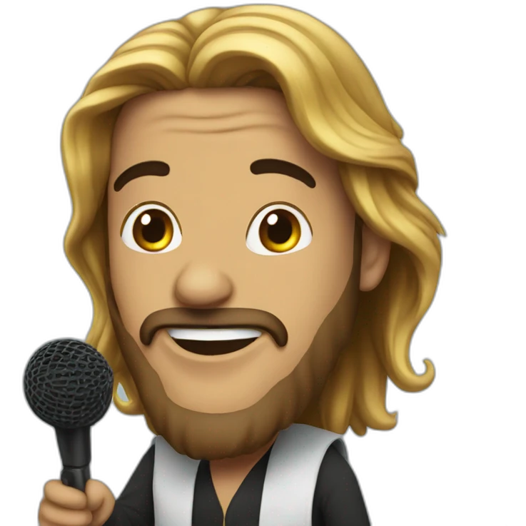 Arabic standup comedian with mic long hair  emoji