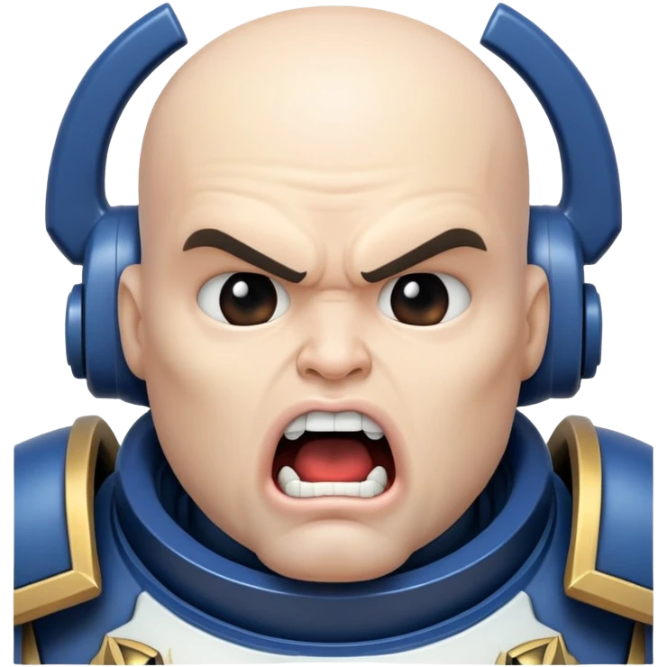 curious space marine with open mouth and curious look emoji