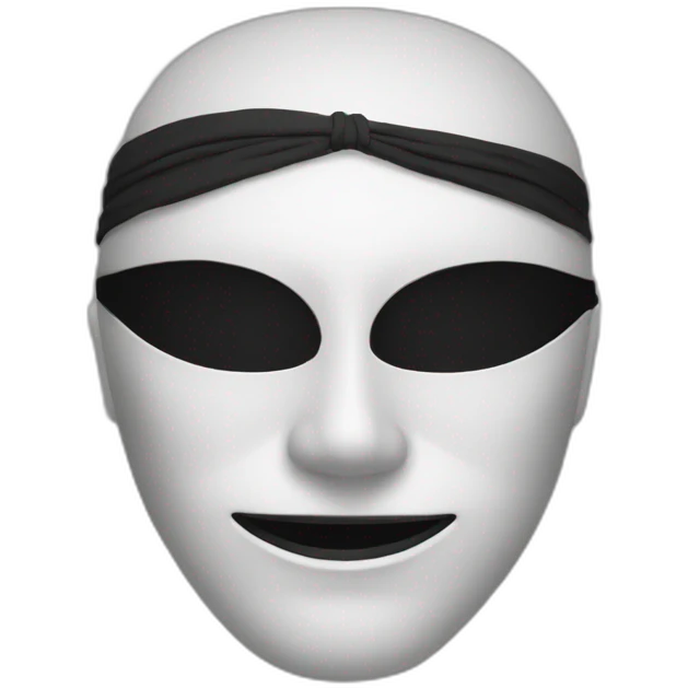 one black and white mask emoji