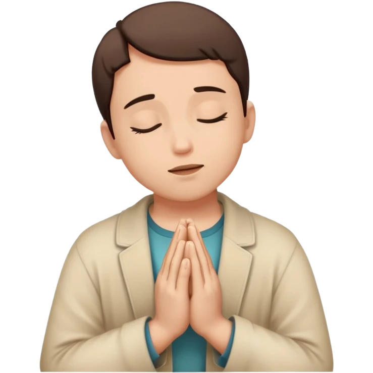 Person praying and talking to God, spiritual connection emoji